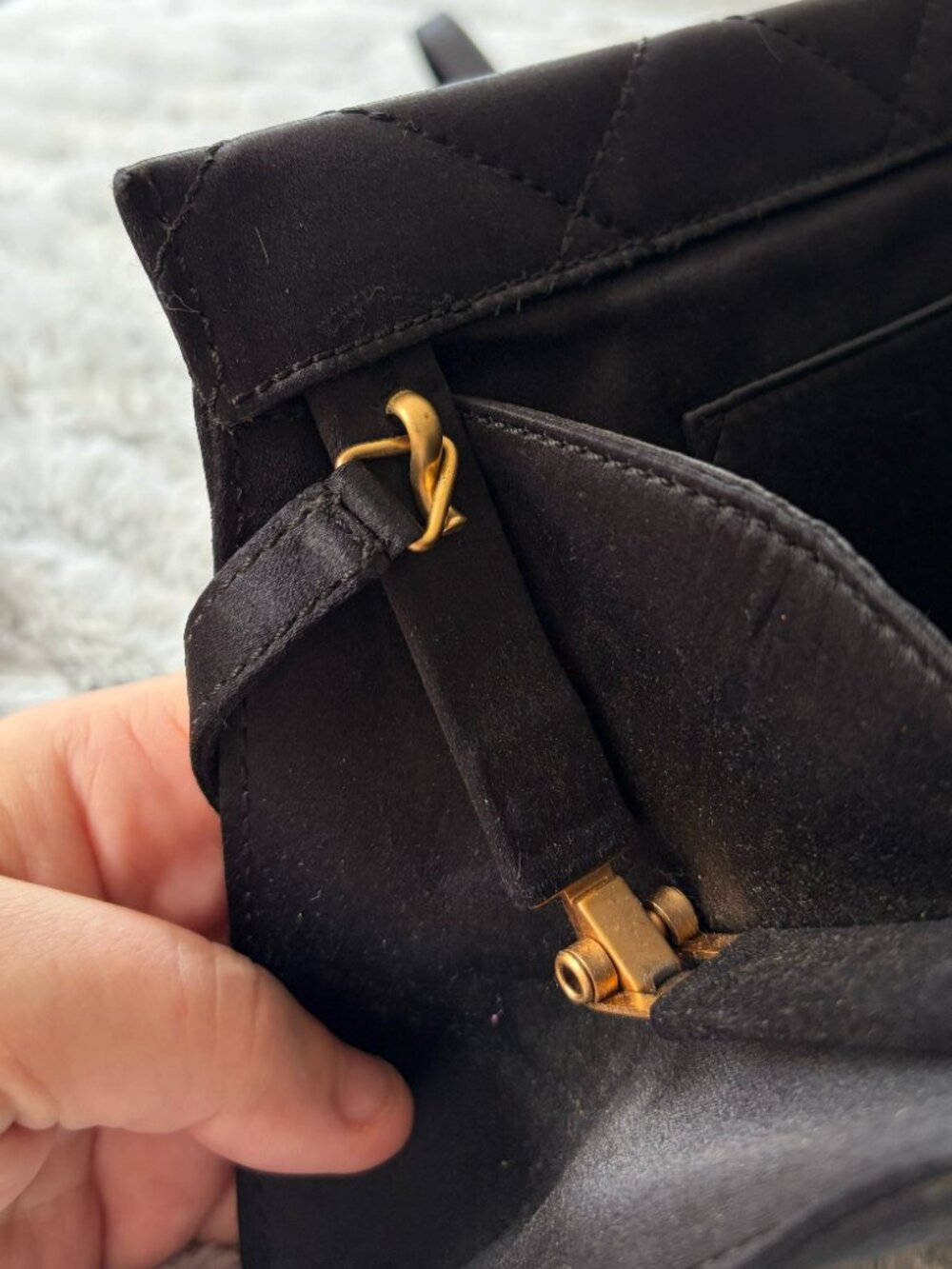 Vintage Chanel Satin Frame Clutch - Picture 6 of 12